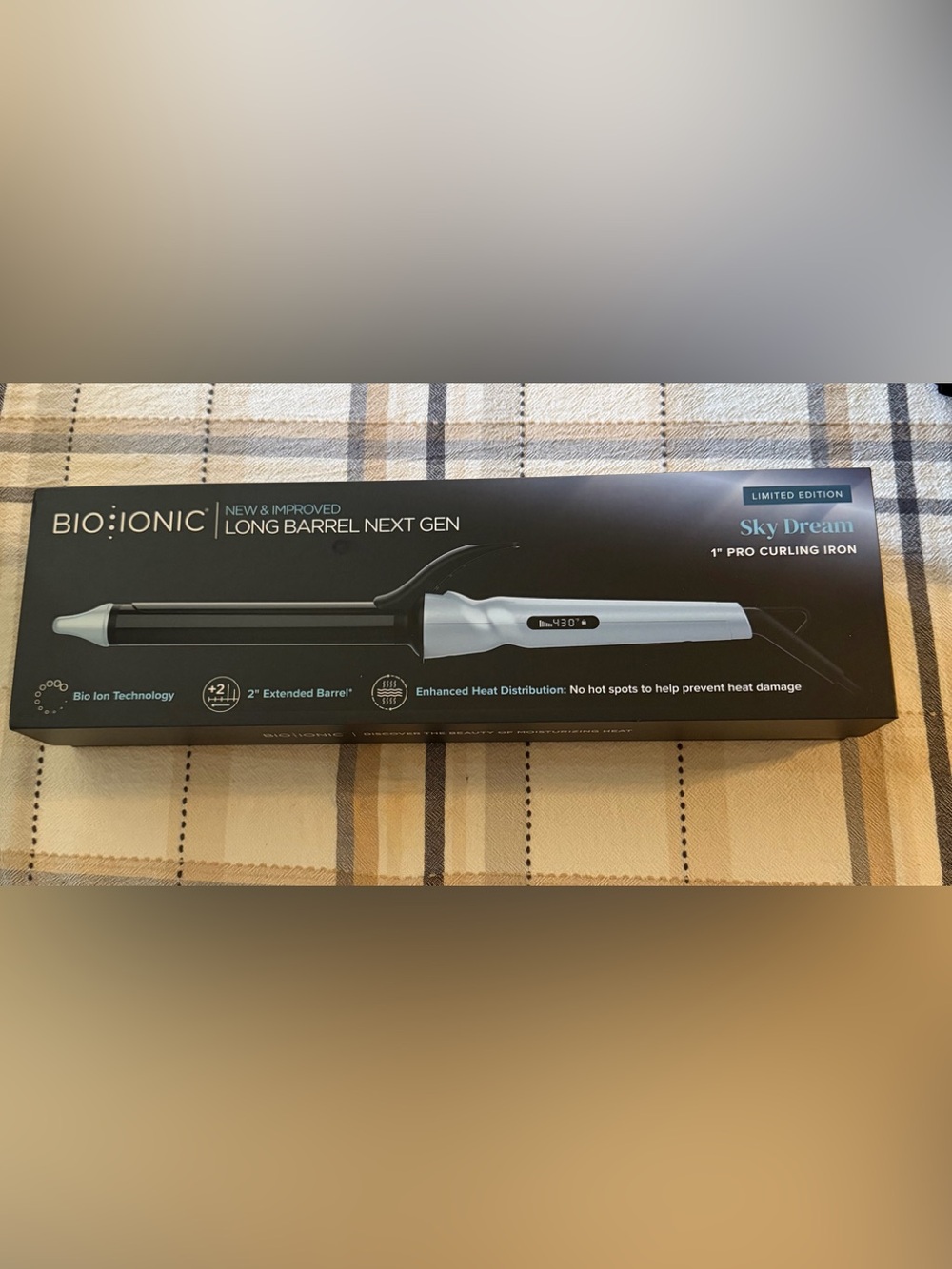 Bio Ionic Extended Ling Barrel 1” Pro Curling Iron . Limited Edition